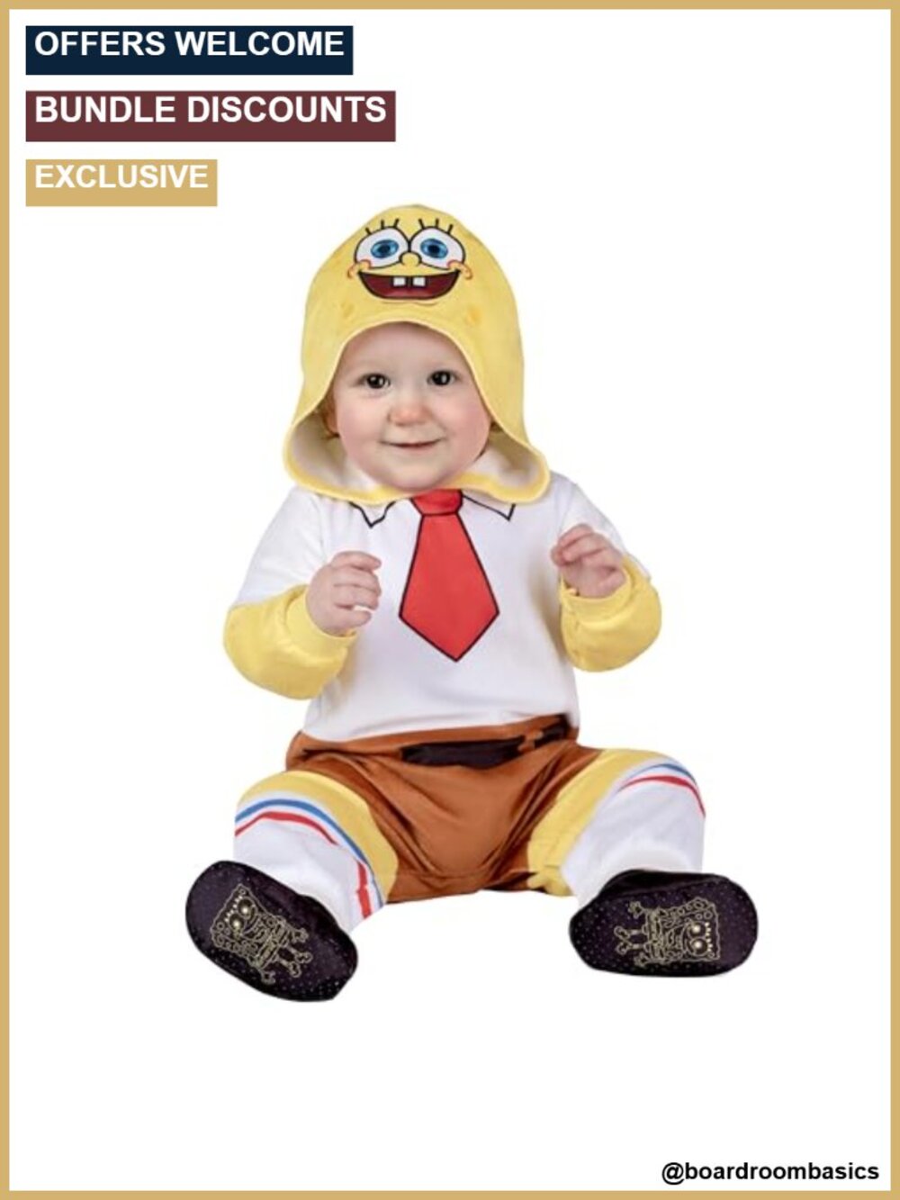 Infant SpongeBob Halloween Costume Jumpsuit Hood Booties